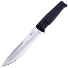 Нож Кизляр Alpha AUS-8 (Stonewash, черная рукоять, камо ножны)