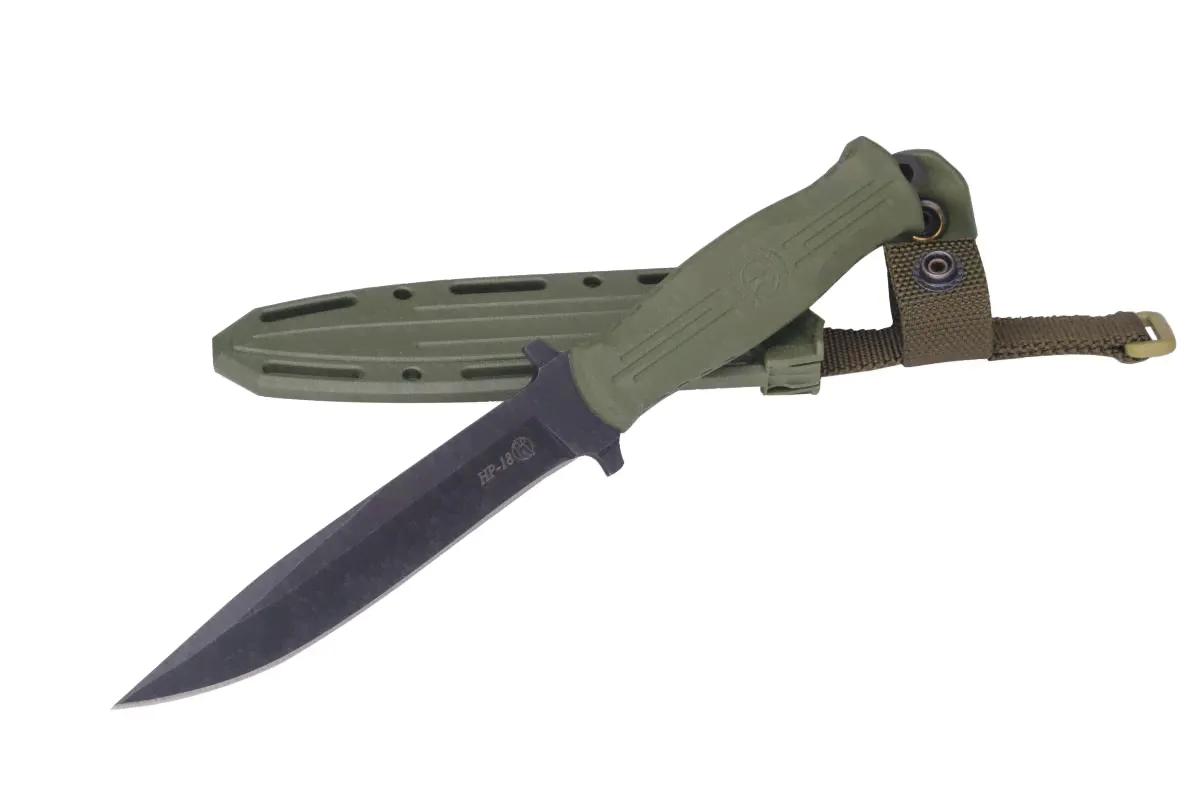 Нож Кизляр "НР-18" 014306/03190 (Stonewash черный; эластрон хаки; АБС пластик; AUS-8)-0