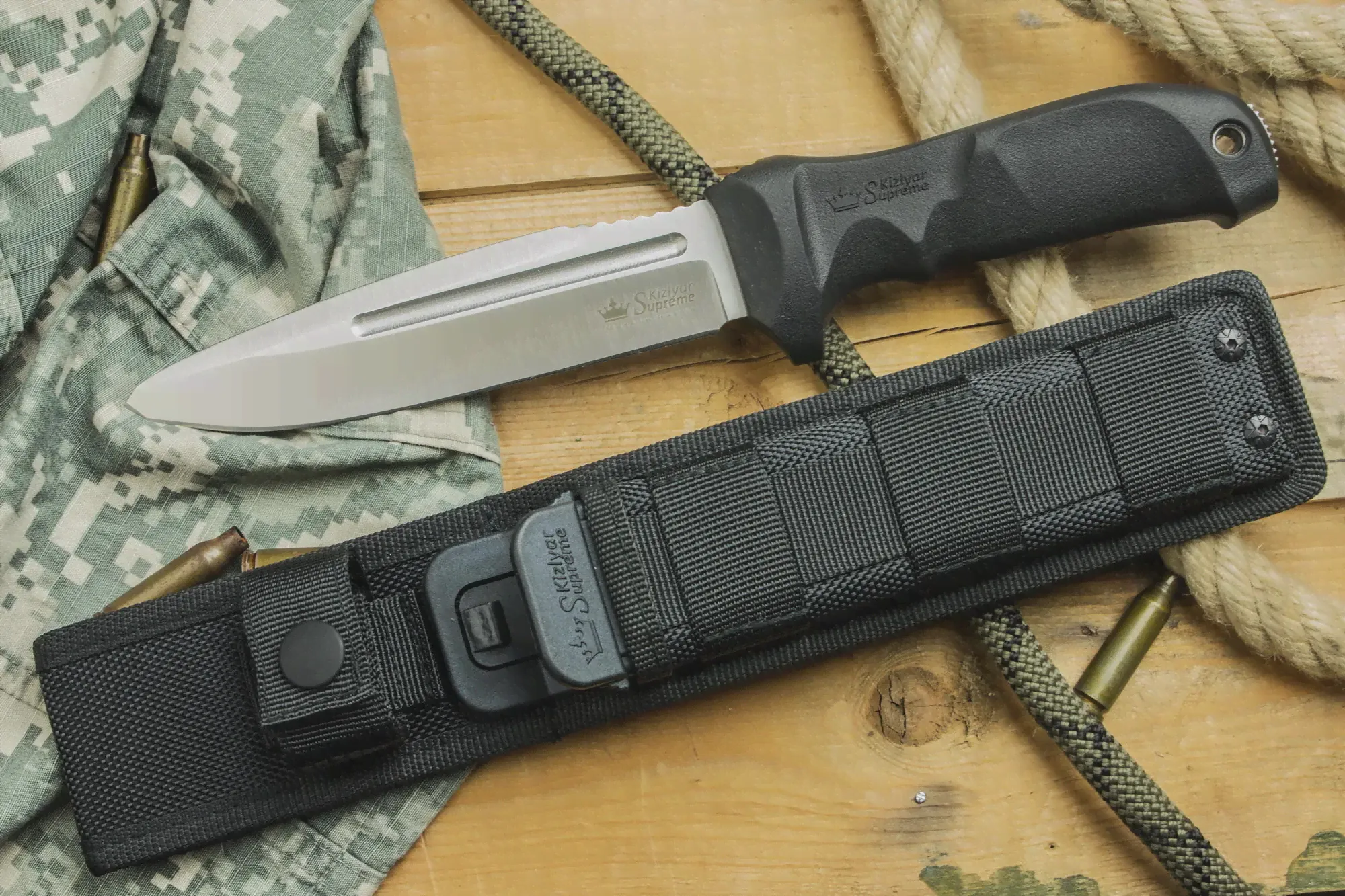 Нож тактический Centurion AUS-8 StoneWash Kraton Kizlyar Supreme Кизляр Суприм (art.: 3920b5fbef9cd)