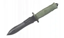 Нож охотничий "Сталкер" клинок - черный "Stonewash", рукоять эластрон (хаки) (ПП Кизляр) 014366