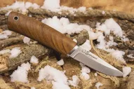🛍 Нож туристический Samoyed N690 StoneWash Орех Kizlyar Supreme Кизляр Суприм