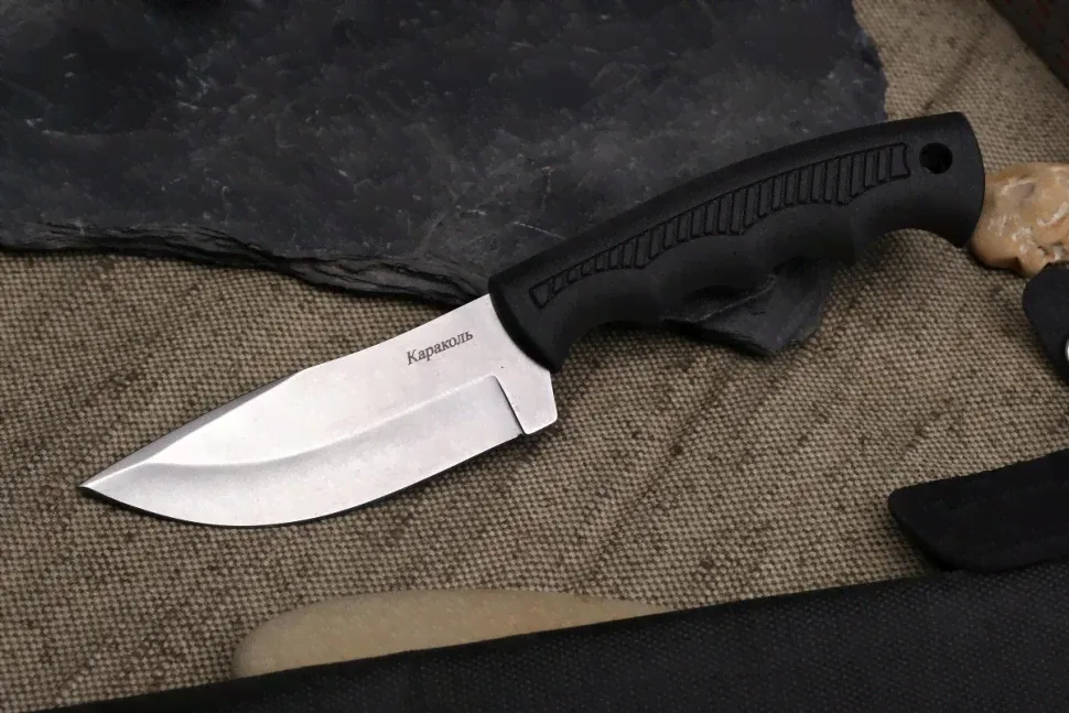 Нож Кизляр Караколь 015301 (Stonewash, эластрон, кожа)