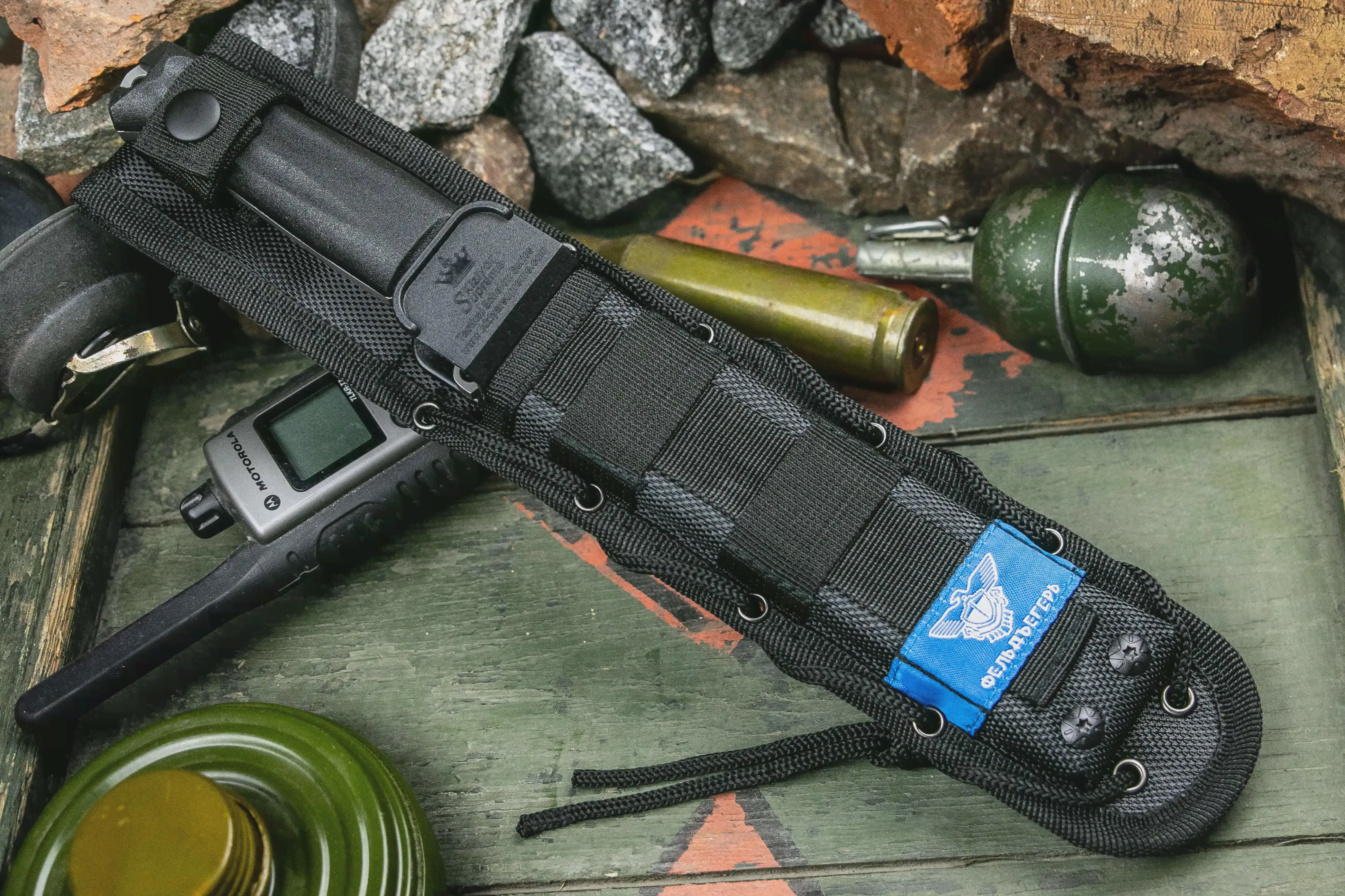 🛍 Нож тактический Feldjaeger (Фельдъегерь) AUS-8 TacWash Kraton MOLLE Kizlyar Supreme Кизляр Суприм-4