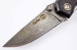 Складной нож Ирбис, сталь дамаск, Кизляр
