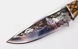 Нож Клык, Кизляр СТО, сталь 65х13, резной