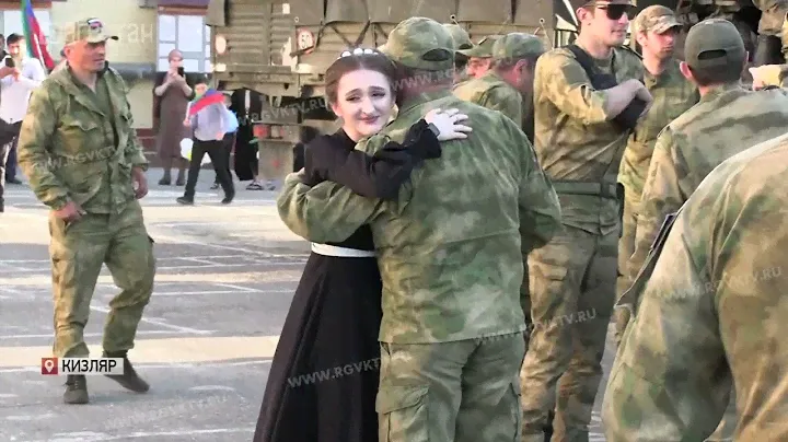 Военнослужащих с Украины встретили в Кизляре