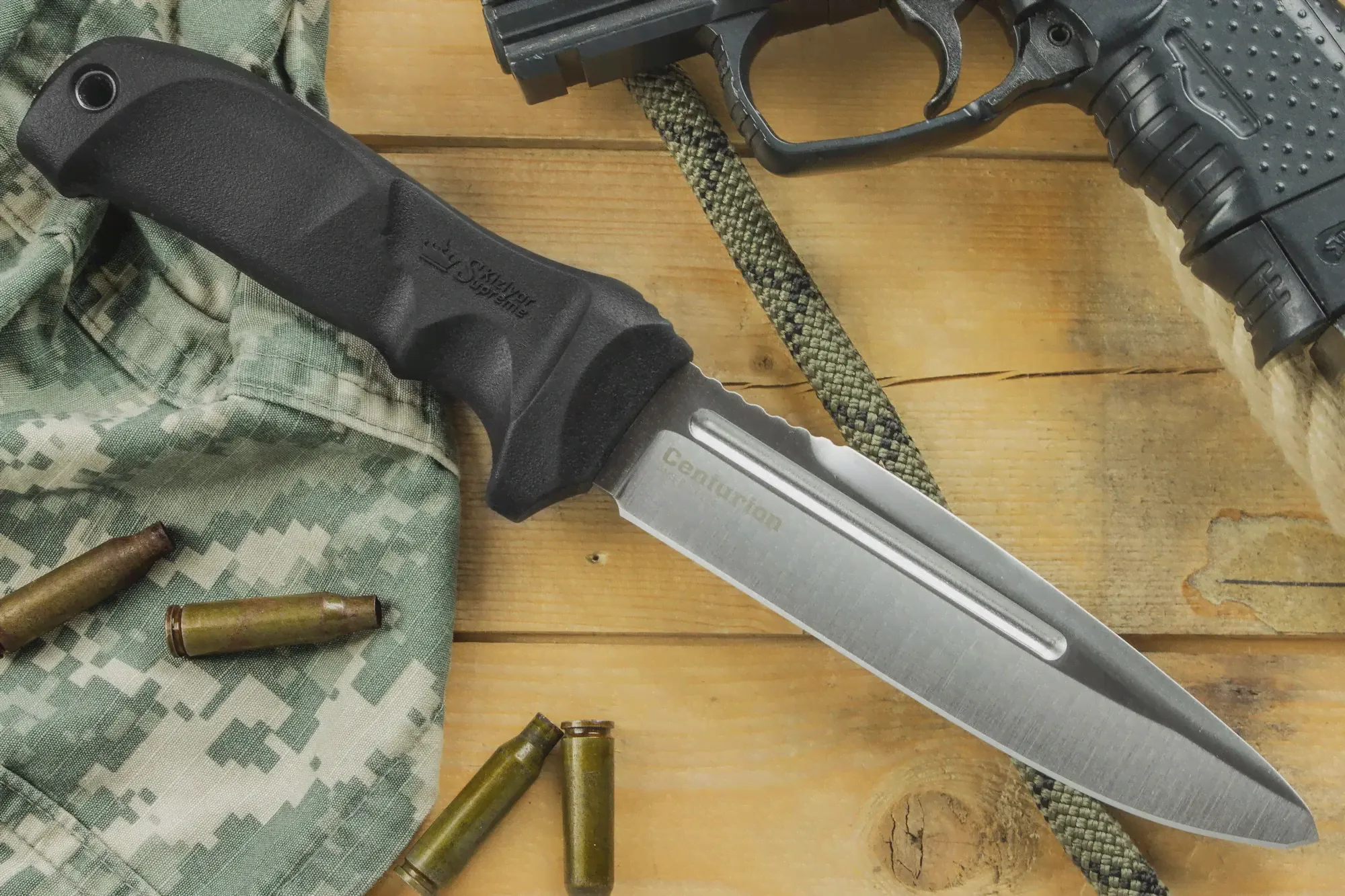Нож тактический Centurion AUS-8 StoneWash Kraton Kizlyar Supreme Кизляр Суприм (art.: 3920b5fbef9cd)